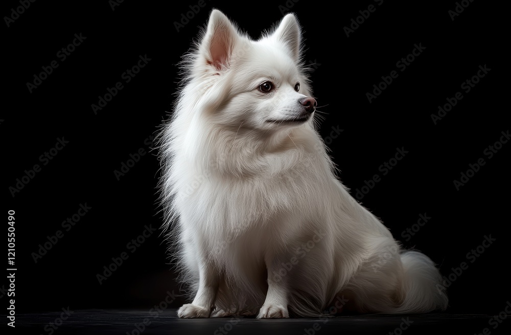 Obraz premium Portrait photograph of a white American Spitz
