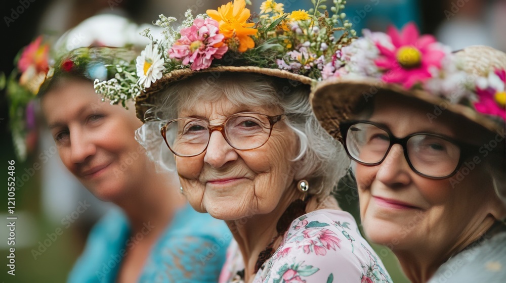 cute and smiling flower grannies at the wedding, 16:9 cute and smiling flower grannies at the wedding, 16:9
