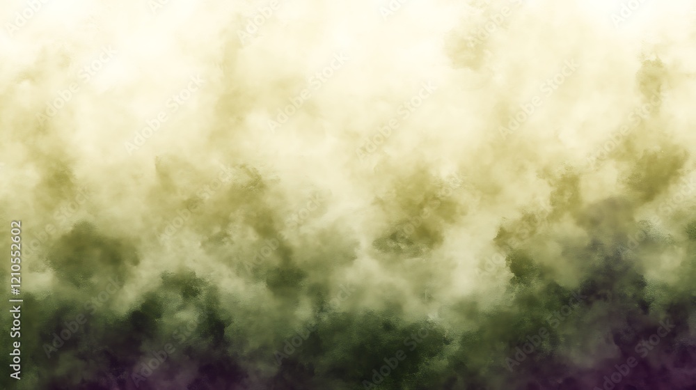 Fototapeta premium Abstract Green and Yellow Foggy Landscape