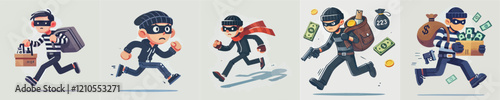 cartoon vector of a thief