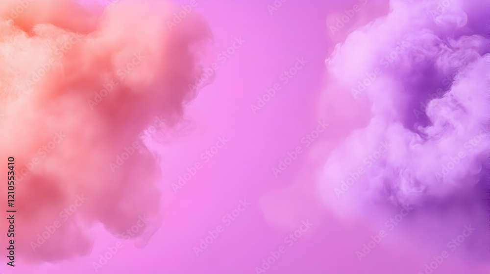Naklejka premium Pastel pink and purple cloudscape; dreamy, ethereal background for design