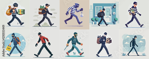 cartoon vector of a thief