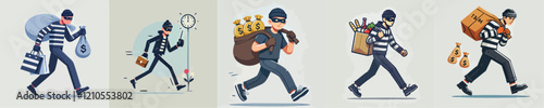 cartoon vector of a thief