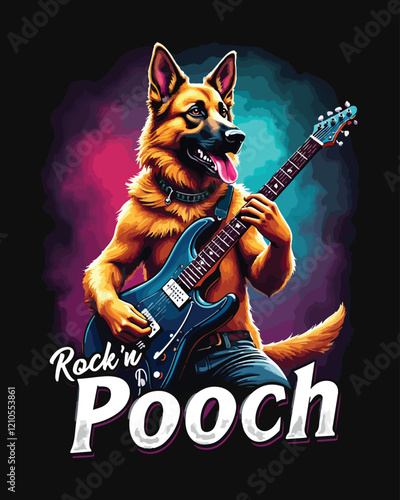 Rock in pooch vector illustration