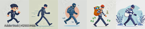 cartoon vector of a thief