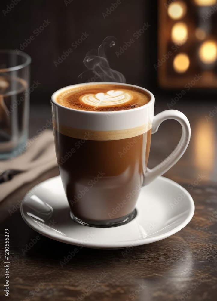 Espresso in an espresso cup, served hot and bubbly, foam, coffee, hot liquid Espresso in an espresso cup, served hot and bubbly, foam, coffee, hot liquid