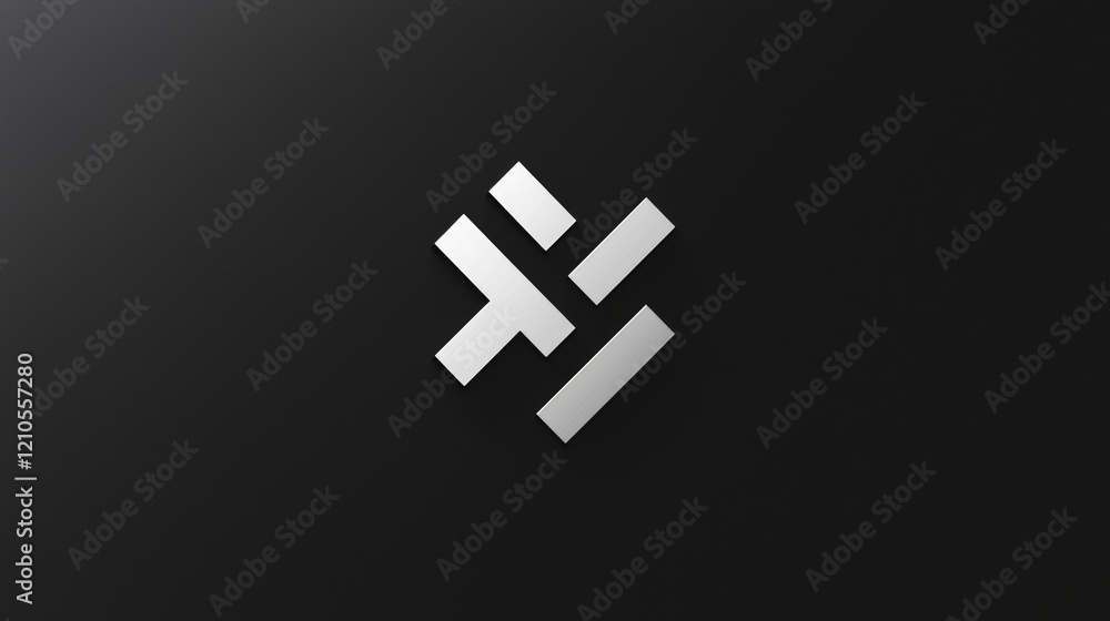 Obraz premium Modern abstract design featuring geometric shapes in monochromatic tones on a dark background