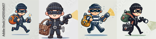 cartoon vector of a thief
