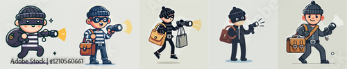 cartoon vector of a thief