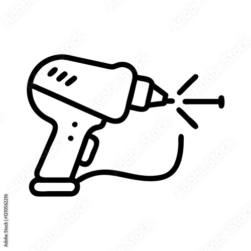 Icon of a power drill for hardware-related blogs, product descriptions, DIY tutorials, or tool design presentations.