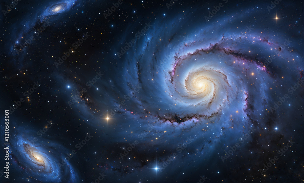 Fototapeta premium Stunning galaxy texture with intricate details of stars and dust clouds.