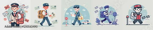 cartoon vector of a postman