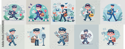 cartoon vector of a postman