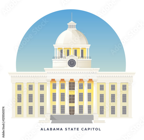 Alabama State Capitol - Montgomery, USA - Stock Illustration