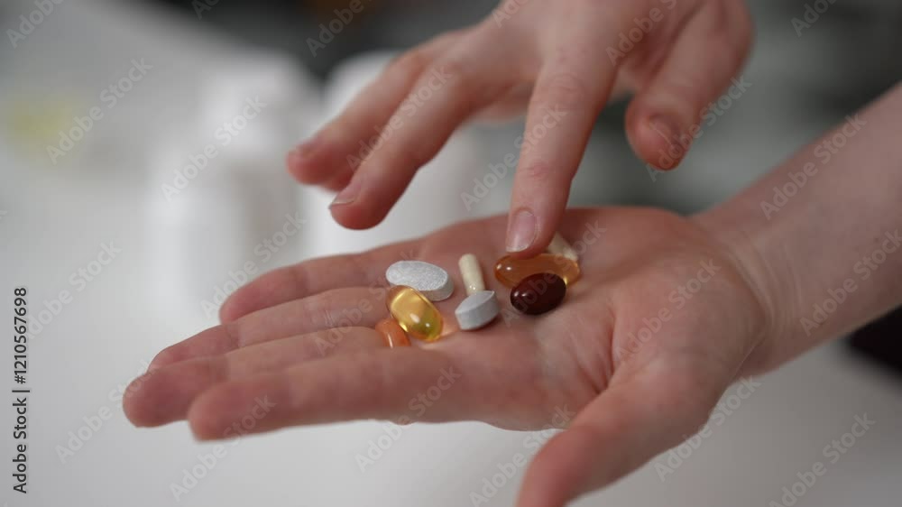 A closeup view showcasing a variety of dietary supplements being held, emphasizing health and overall wellness A closeup view showcasing a variety of dietary supplements being held, emphasizing health and overall wellness