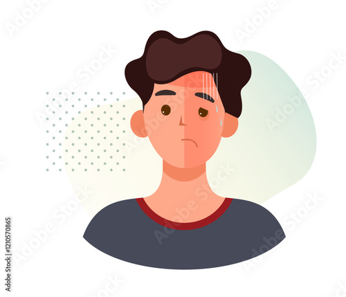 Facial Paralysis  - Bell's palsy - Stock Illustration