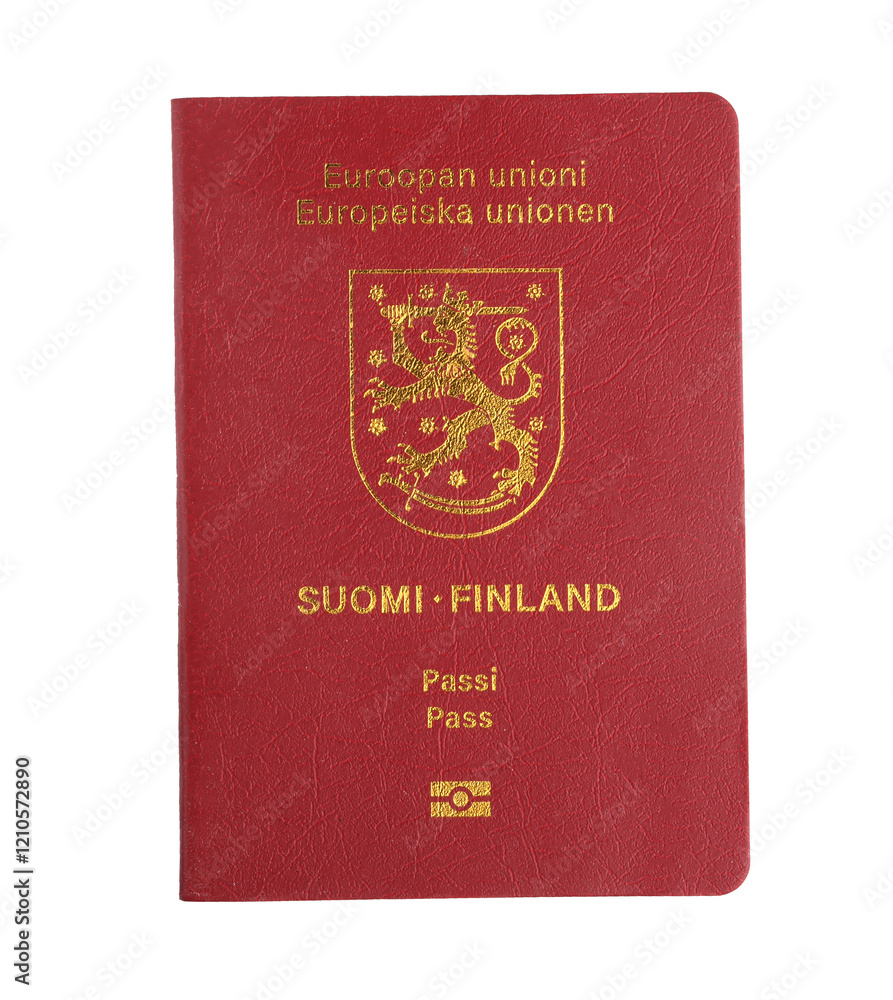 Moscow .Russia. 01.18.2025.Finland passport on a white background Moscow .Russia. 01.18.2025.Finland passport on a white background