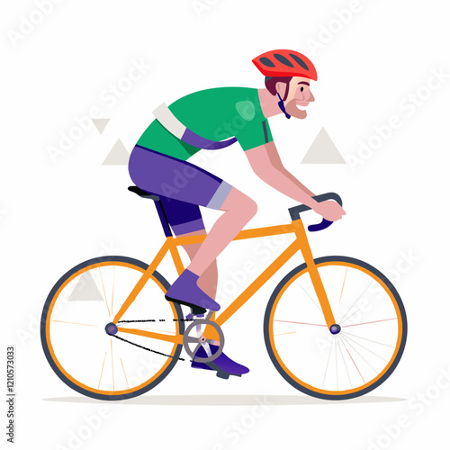 Boy Cycling Happily vector Design