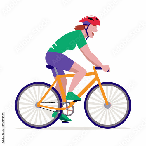 Boy Cycling Happily vector Design