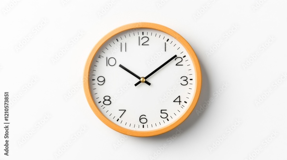 Classic Wall Clock on White Background. Generative AI Classic Wall Clock on White Background. Generative AI