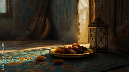 Golden-Plated Dates on Decorative Plate photo