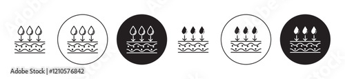 Absorption icons set in black filled and stroke line style
