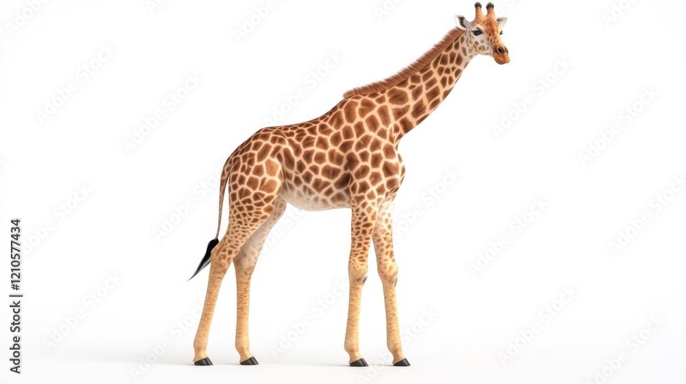 Naklejka premium Giraffe Isolated on White Background. Generative AI