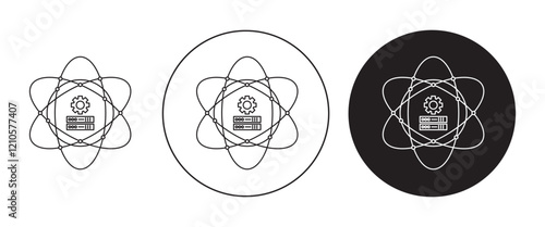 big data scientist icons set in black filled and stroke line style