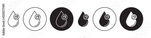 Blood sugar glucose icons set in black filled and stroke line style