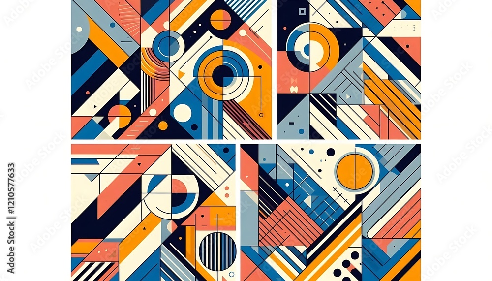 Obraz premium Symmetrical Patterns: Exploring Abstract Geometric Art