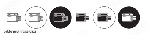 Caching icons set in black filled and stroke line style