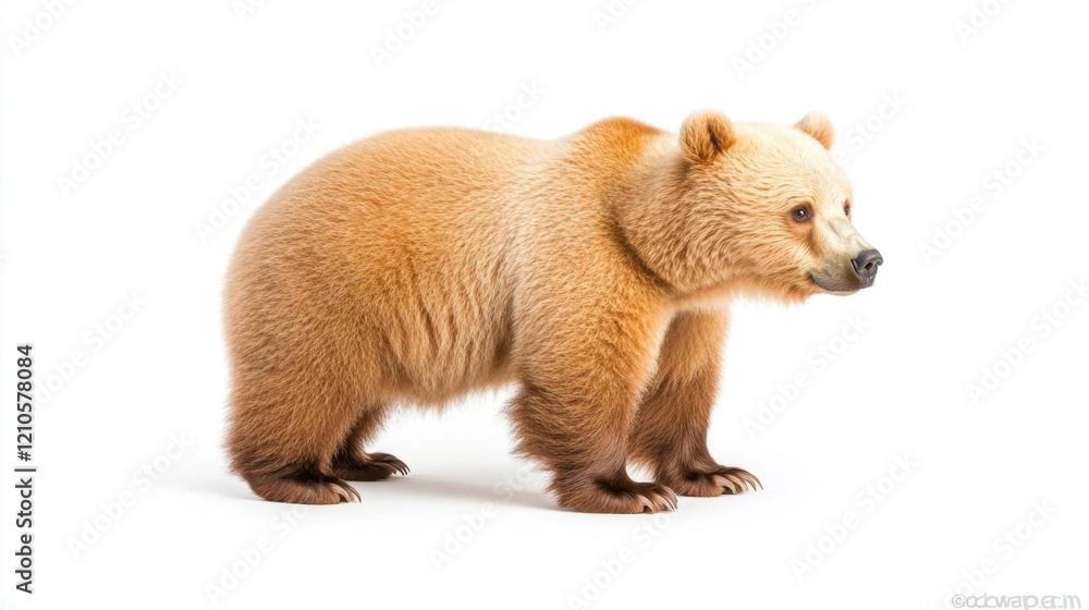 Fototapeta premium Isolated bear in a minimalist style. Generative AI