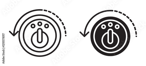 car ignition icons set in black filled and stroke line style