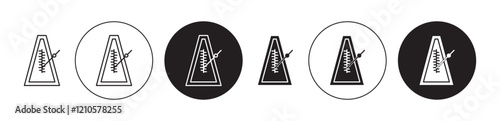 Classic Metronome icons set in black filled and stroke line style