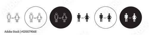 Equality icons set in black filled and stroke line style