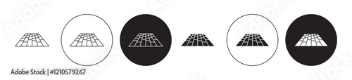Floor icons set in black filled and stroke line style