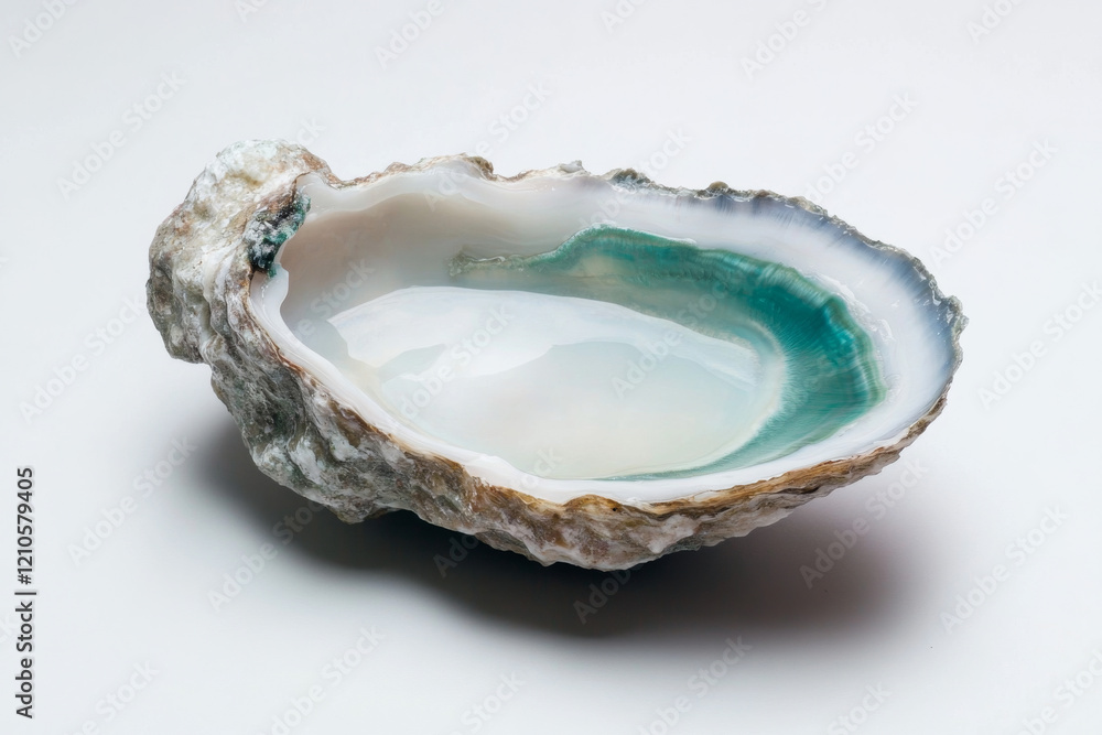 Beautiful oceanic shell displaying captivating colors and textures on a light background Beautiful oceanic shell displaying captivating colors and textures on a light background