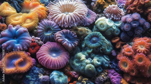 Vibrant Coral Reef Anemone Ecosystem Underwater Life photo