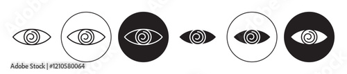 Hypnotic icons set in black filled and stroke line style