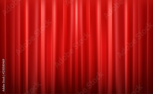 Red Curtain Draping Wave Pleat Curtains Theater Stage Background