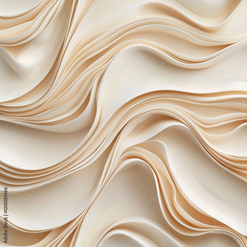 A close-up of delicate, wavy fabric layers in soft beige tones, creating a visually soothing and textured appearance. A close-up of delicate, wavy fabric layers in soft beige tones, creating a visually soothing and textured appearance.