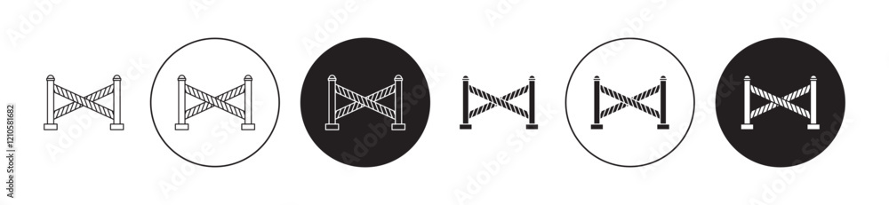 Police line icons set in black filled and stroke line style Police line icons set in black filled and stroke line style