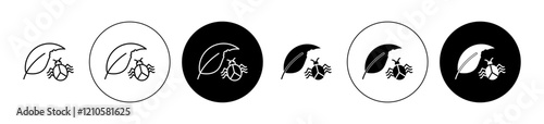 plant pests icons set in black filled and stroke line style