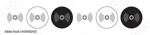 Sensor icons set in black filled and stroke line style