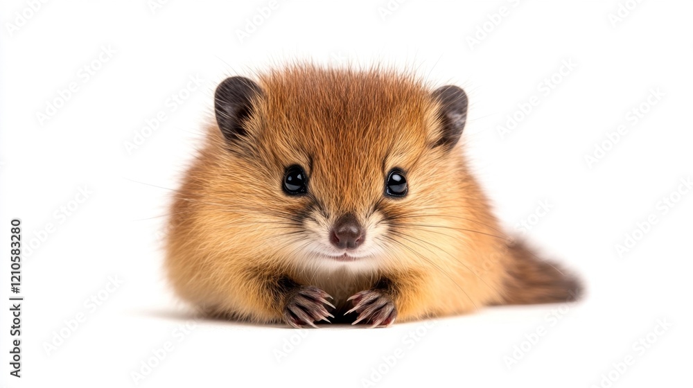 Quokka resting on a white background. Generative AI Quokka resting on a white background. Generative AI