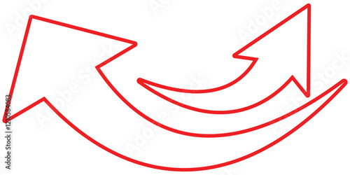red arrow icon on white background. flat style. arrow icon for your web site design, logo, app, UI. arrow indicated the direction symbol. curved arrow sign. eps 10