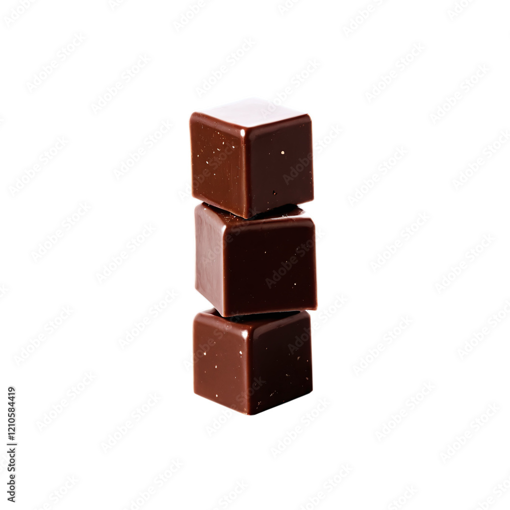 Chocolate Cubes isolated on transparent background Chocolate Cubes isolated on transparent background