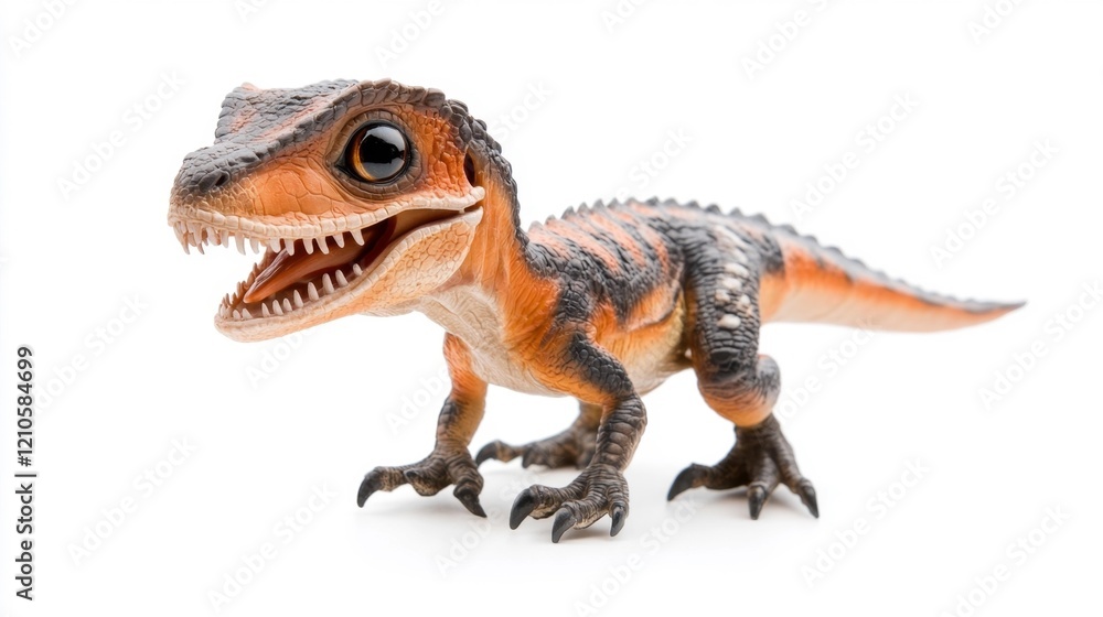 Naklejka premium Velociraptor toy isolated on white background. Generative AI