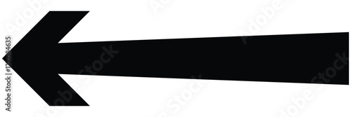 A large black icon with a solid long arrow pointing to the right on a white background. eps 10.