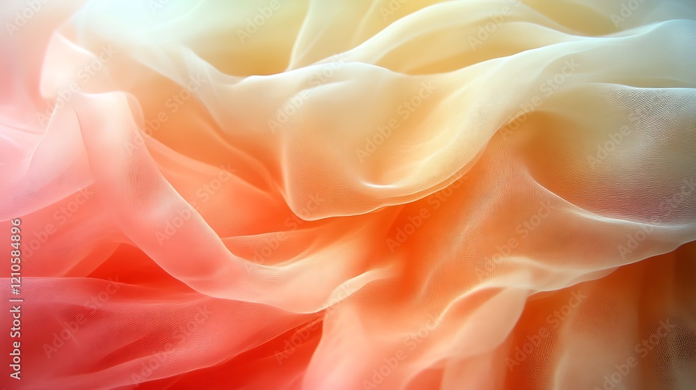 Fototapeta premium Abstract Draped Fabric in Warm Coral Hues